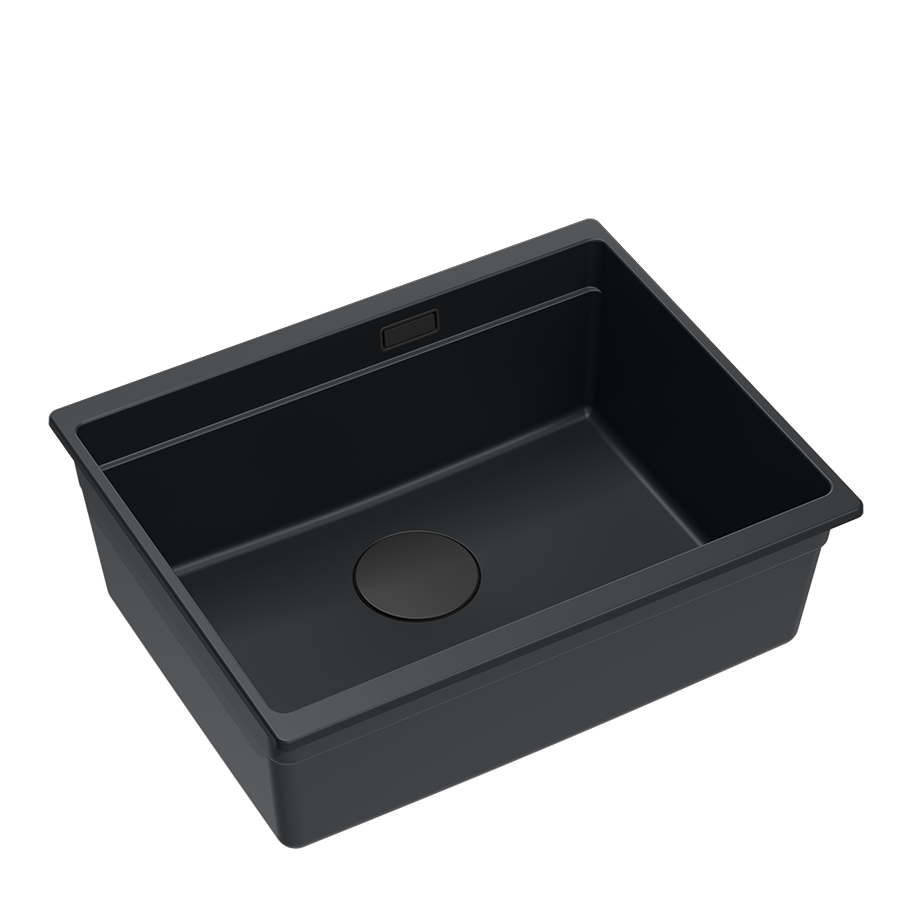 Zlewozmywak granitowy QUADRON LOGAN 100 56x45 PURE CARBON - Zlew kuchenny jednokomorowy 