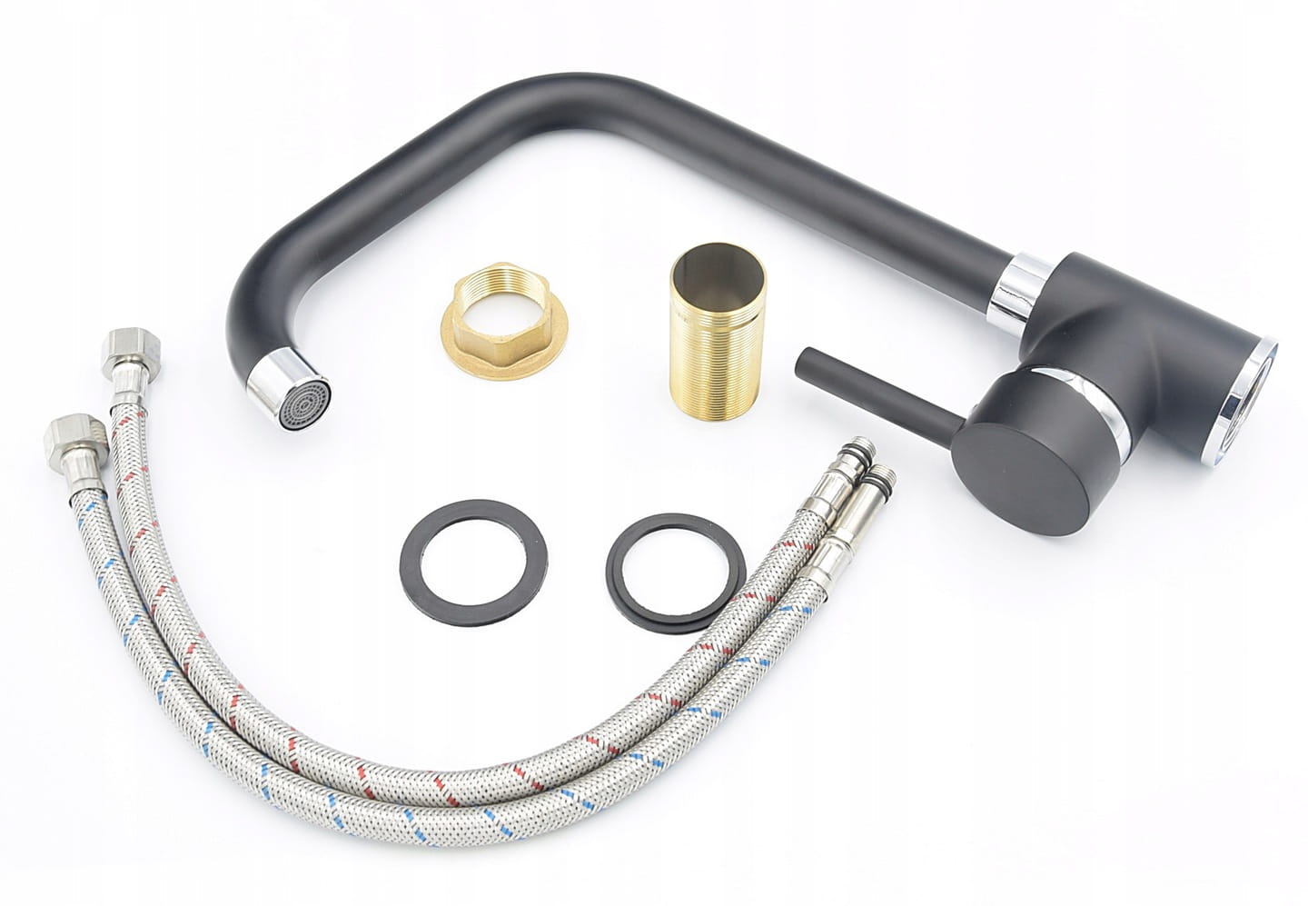 Bateria kuchenna zlewozmywakowa STEEL CZARNA - widok ogólny