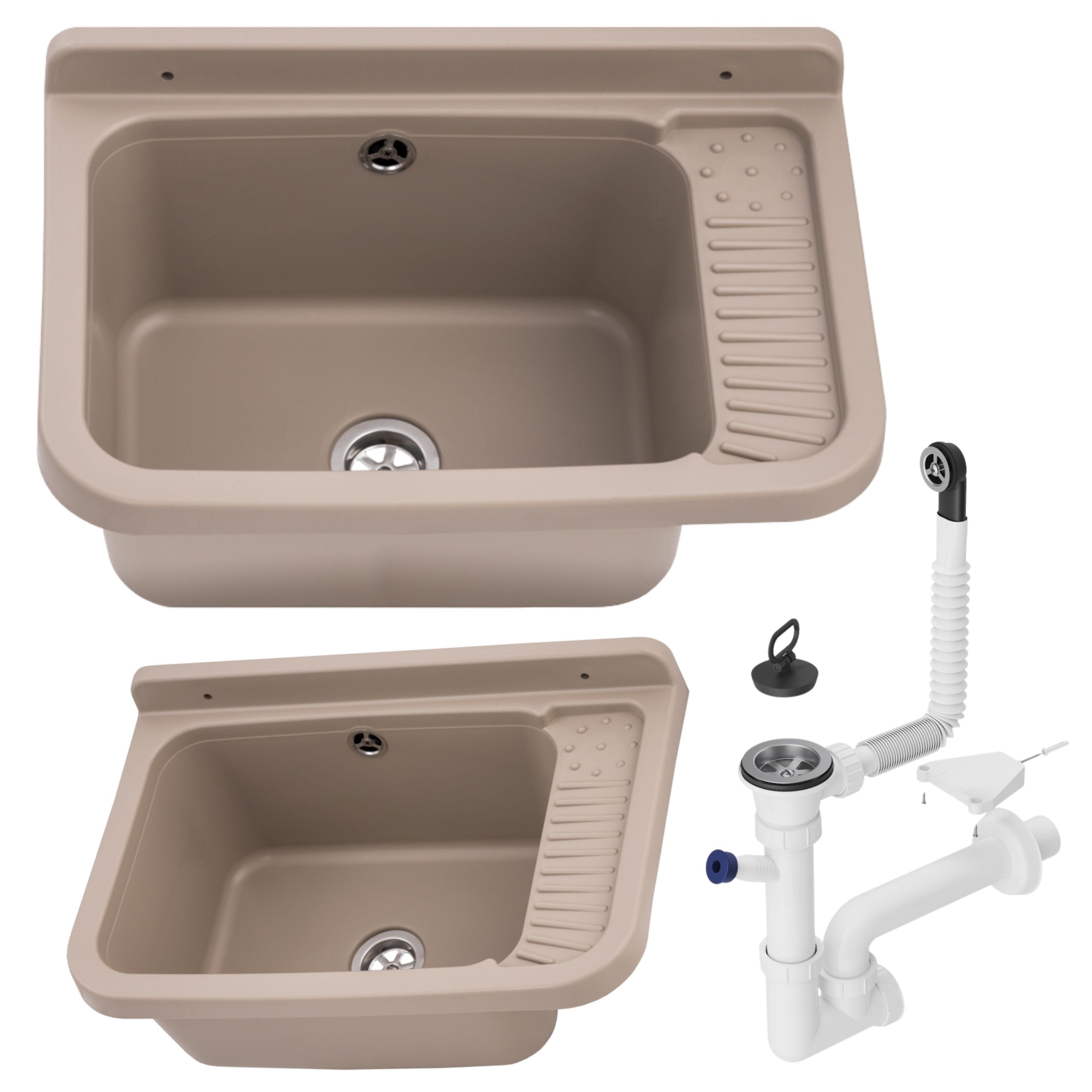 Zlewozmywak gospodarczy techniczny GRADIA BEŻOWY Komora robocza pralnia garaż 