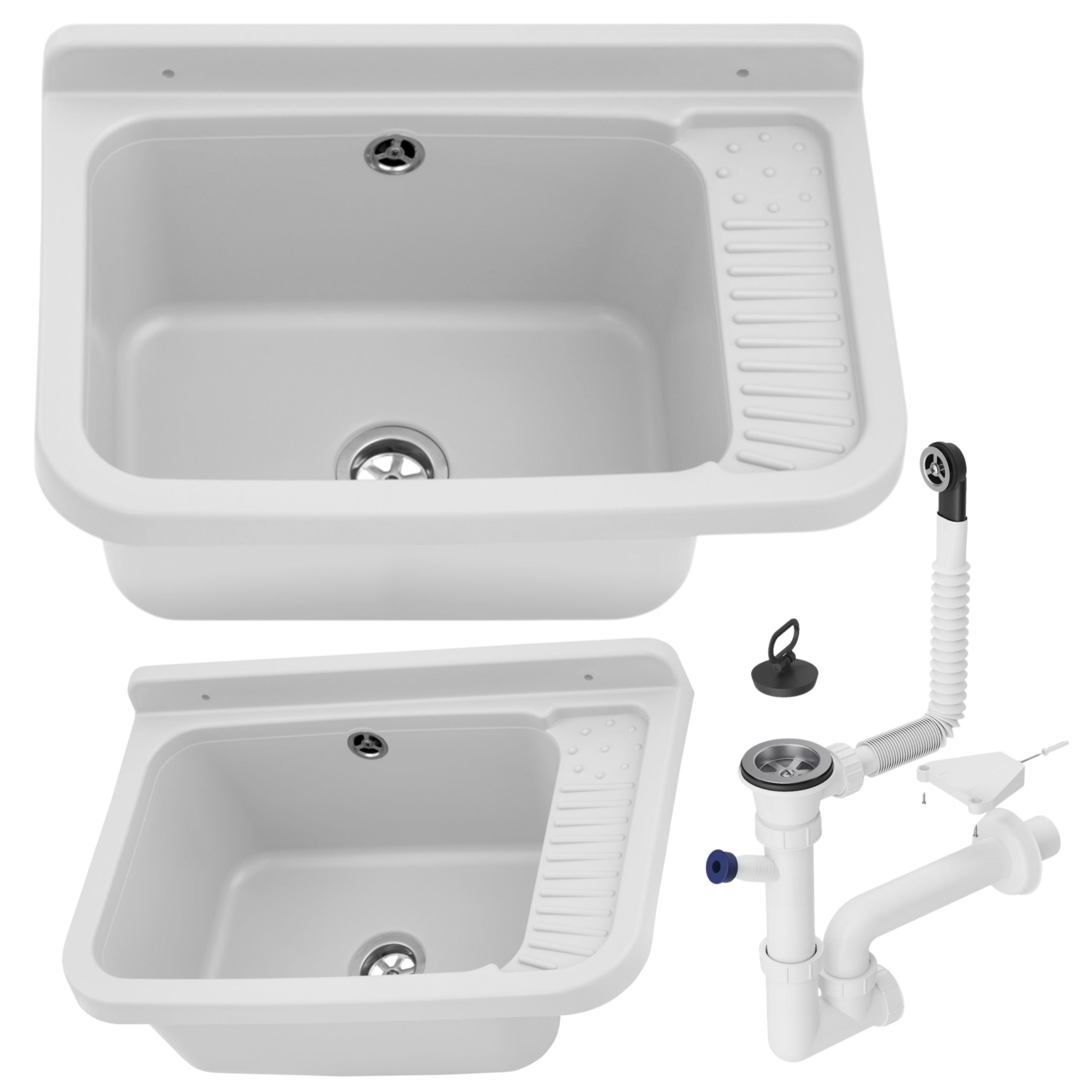 Zlewozmywak gospodarczy techniczny GRADIA BIAŁY Komora robocza pralnia garaż 