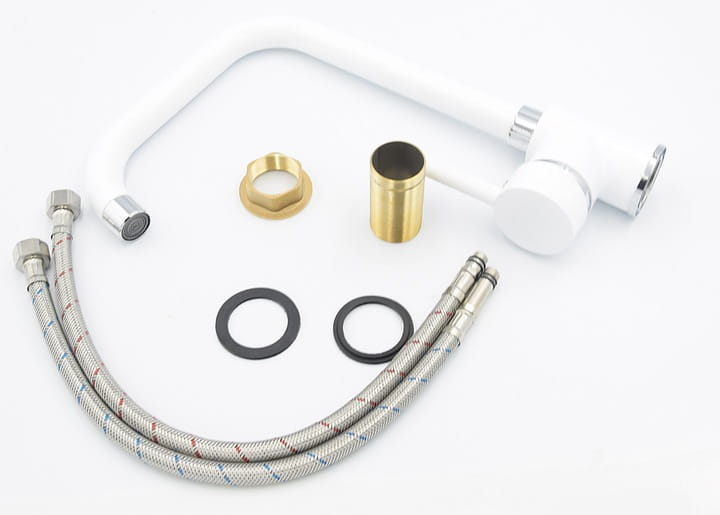 Bateria kuchenna zlewozmywakowa STEEL BIAŁA LAVRE