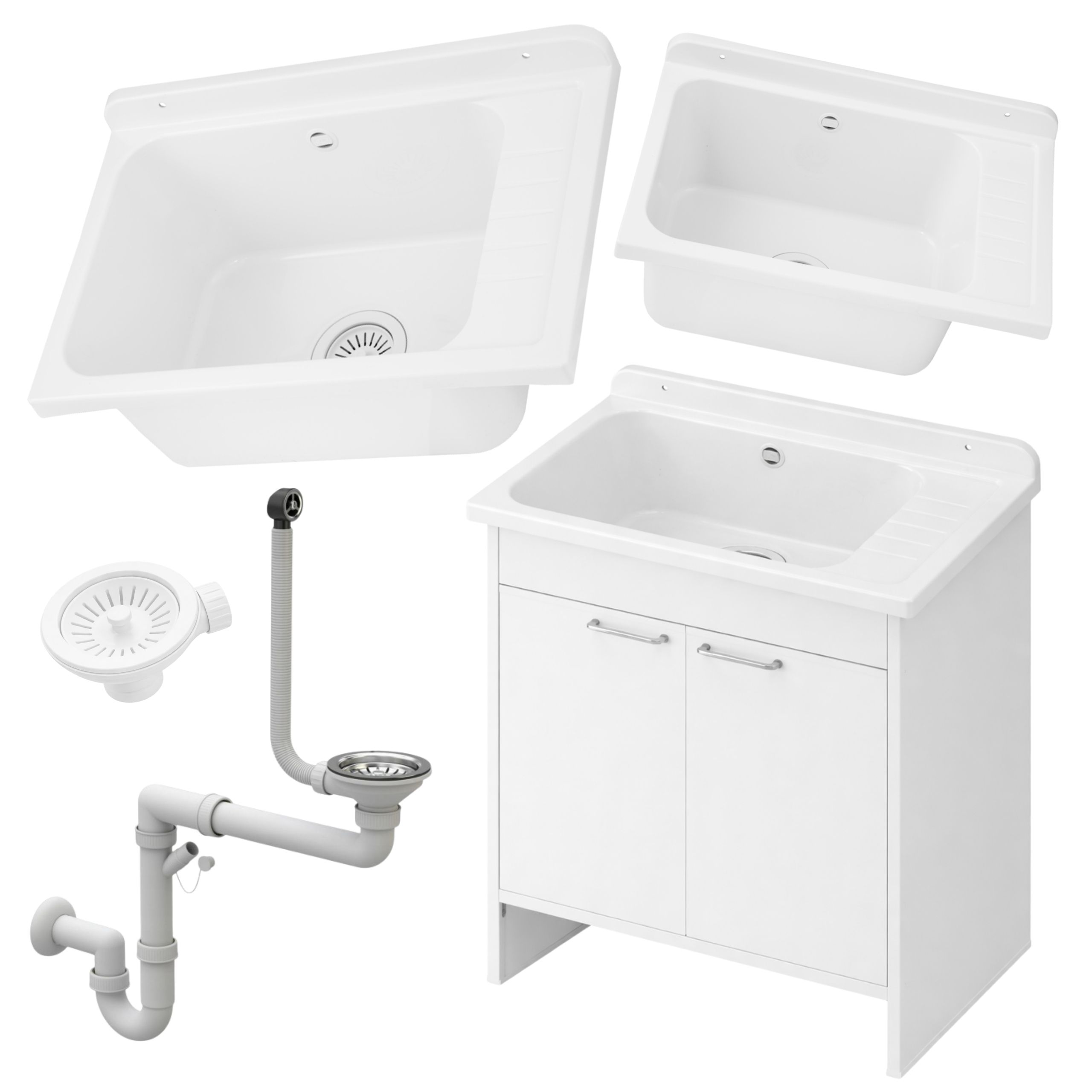 Zlewozmywak Gospodarczy SELVA BIAŁY z szafką