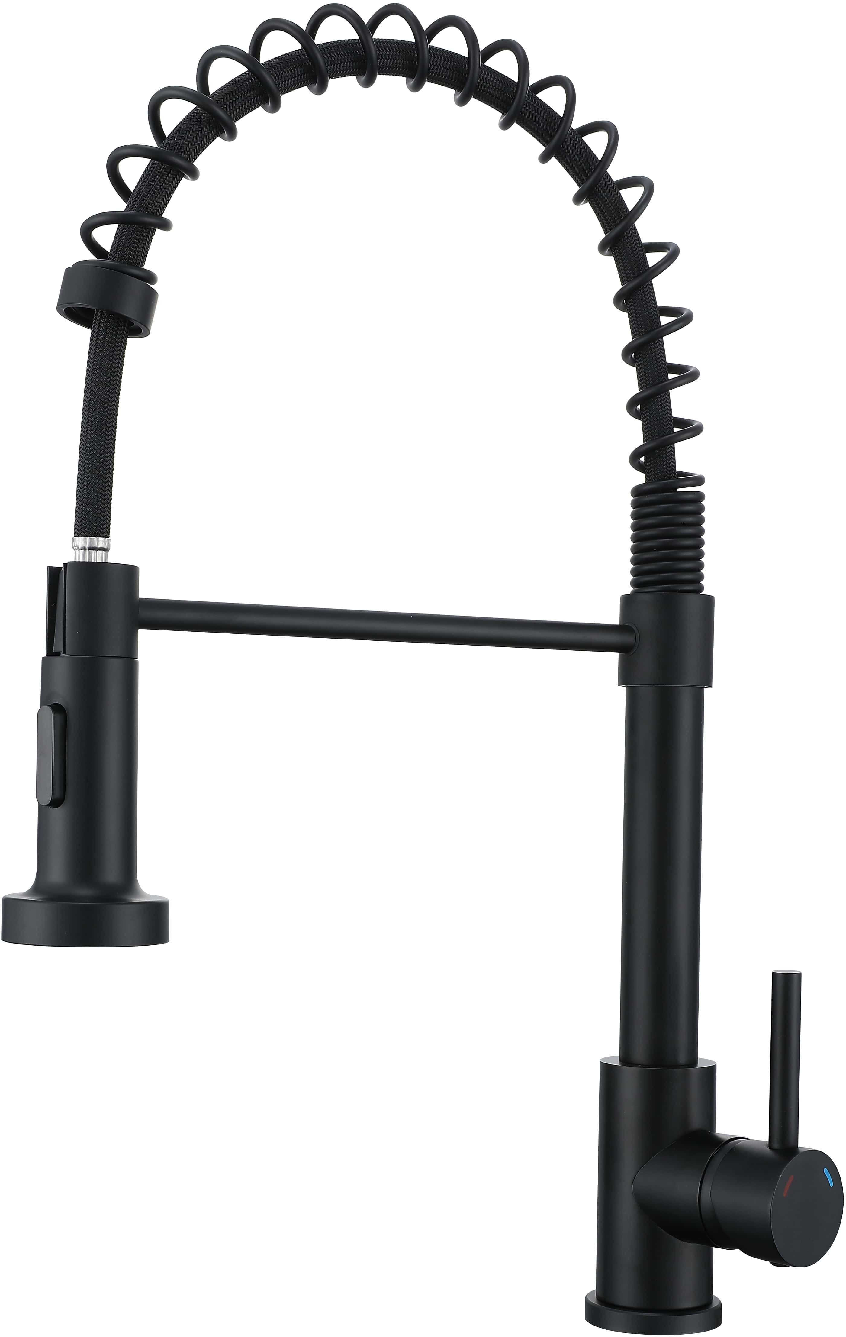 Bateria kuchenna stojąca RUVETTI SERINO z wylewką na sprężynie full black