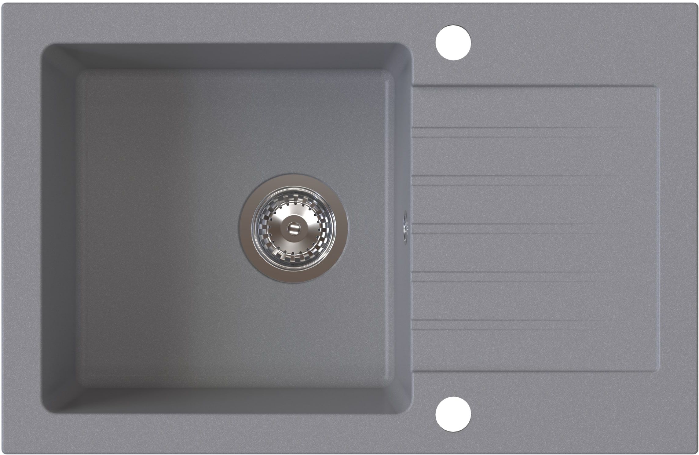 Zlewozmywak granitowy RUVETTI PINEKO 140 68x44,2 cm szary - zlew 1-komorowy