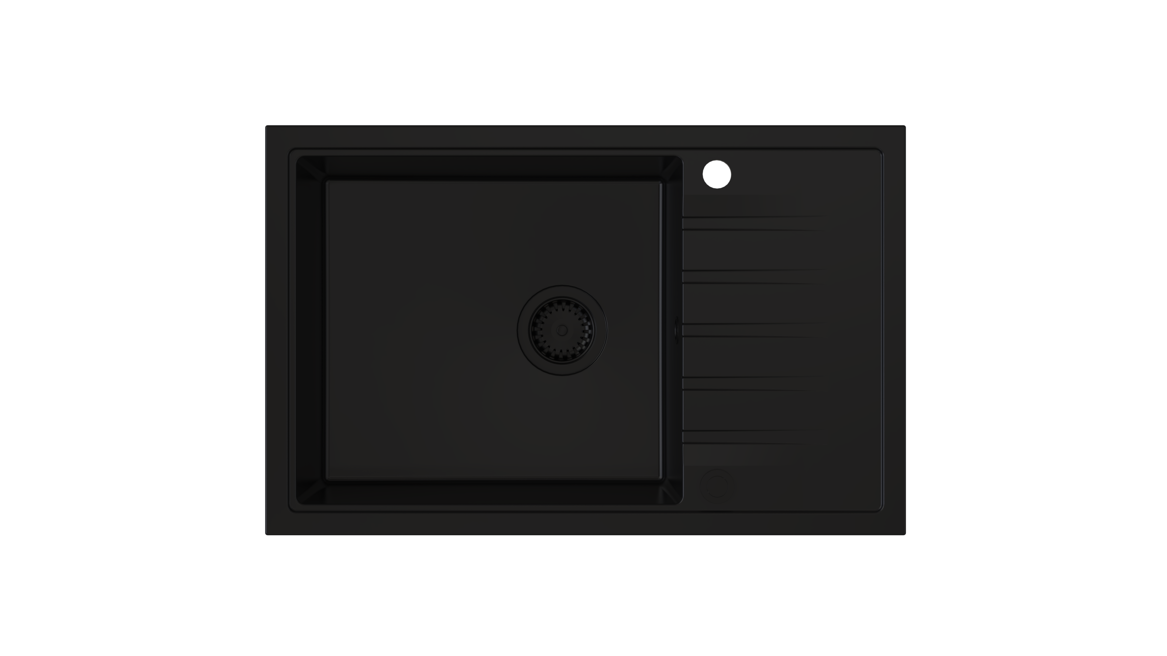 Zlewozmywak granitowy RUVETTI AXEL 160 XL 78x50 cm full black - zlew 1-komorowy