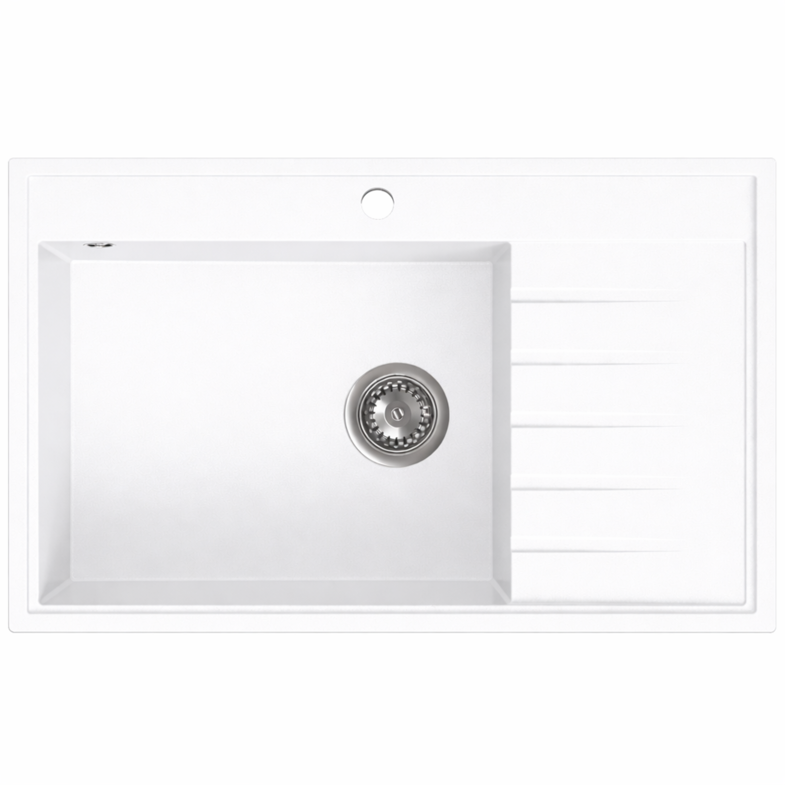 Zlewozmywak granitowy RUVETTI AXEL 160 K 79x50 cm biały - zlew 1-komorowy