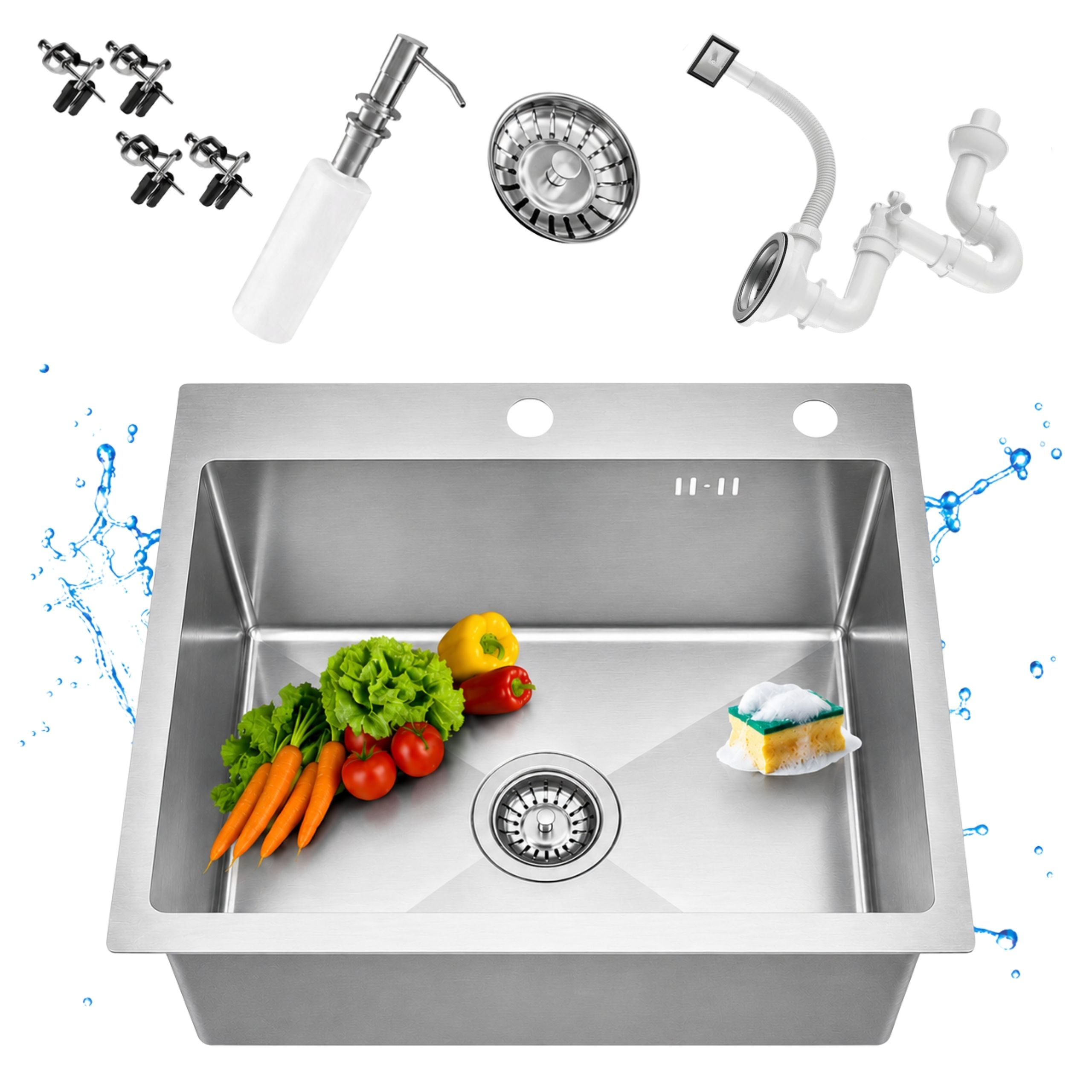 Zlewozmywak stalowy APKOMFORT QUADRO 50x50 INOX
