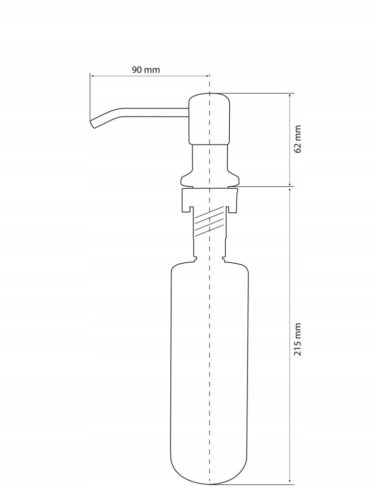 Wymiary dozownika do płynu do naczyń LAVRE